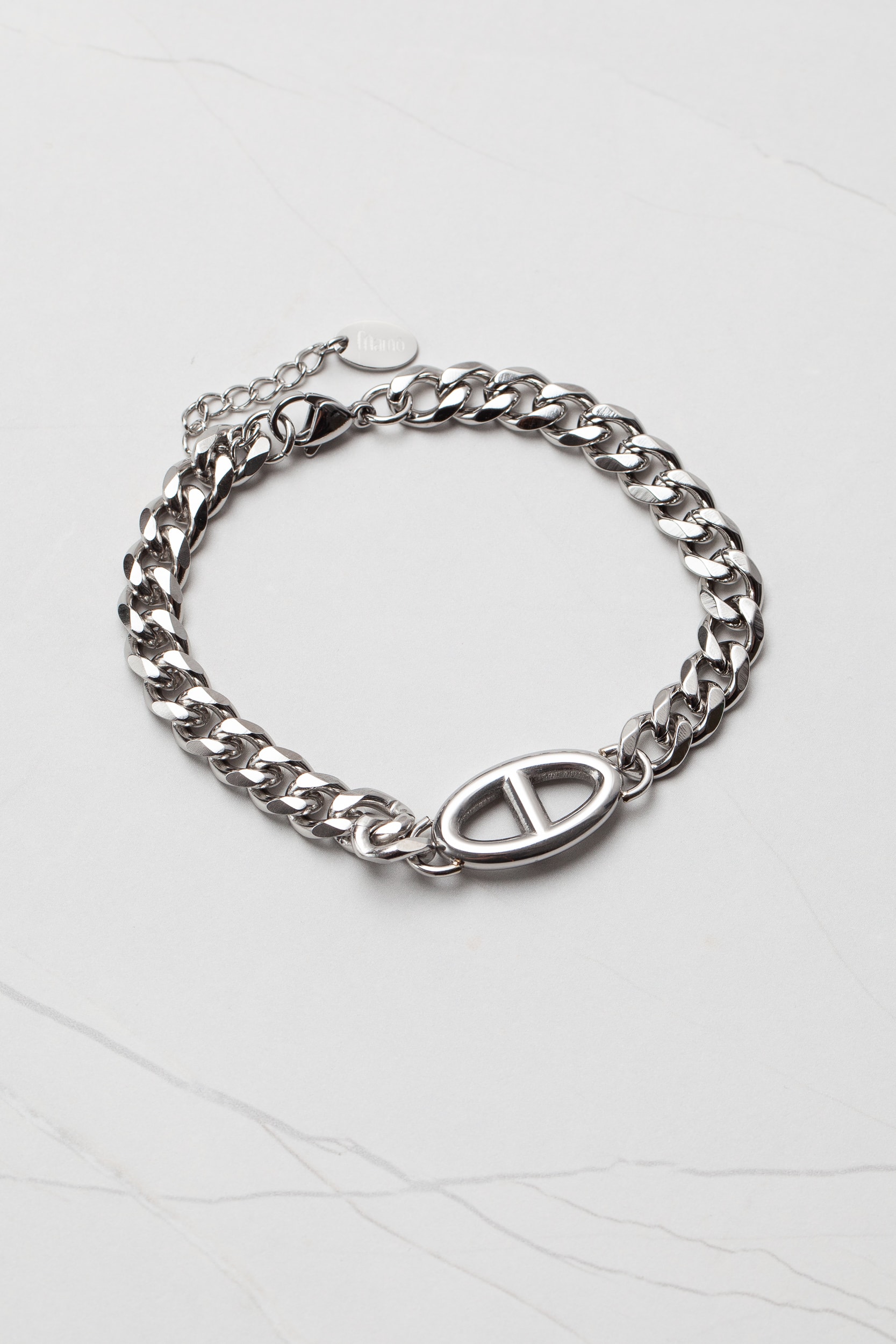 Pulseira Pingente Redondo Prata