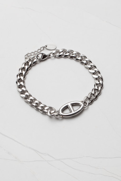 Pulseira Pingente Redondo Prata