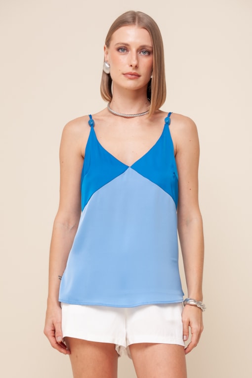 Regata Bicolor Acetinada   Azul