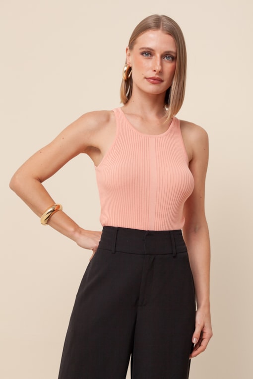 Regata Cropped Tricô Mary Coral