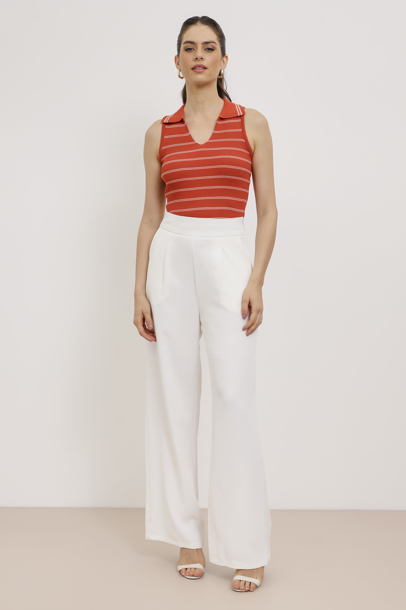 Regata Polo Tricot Listra  Terracota
