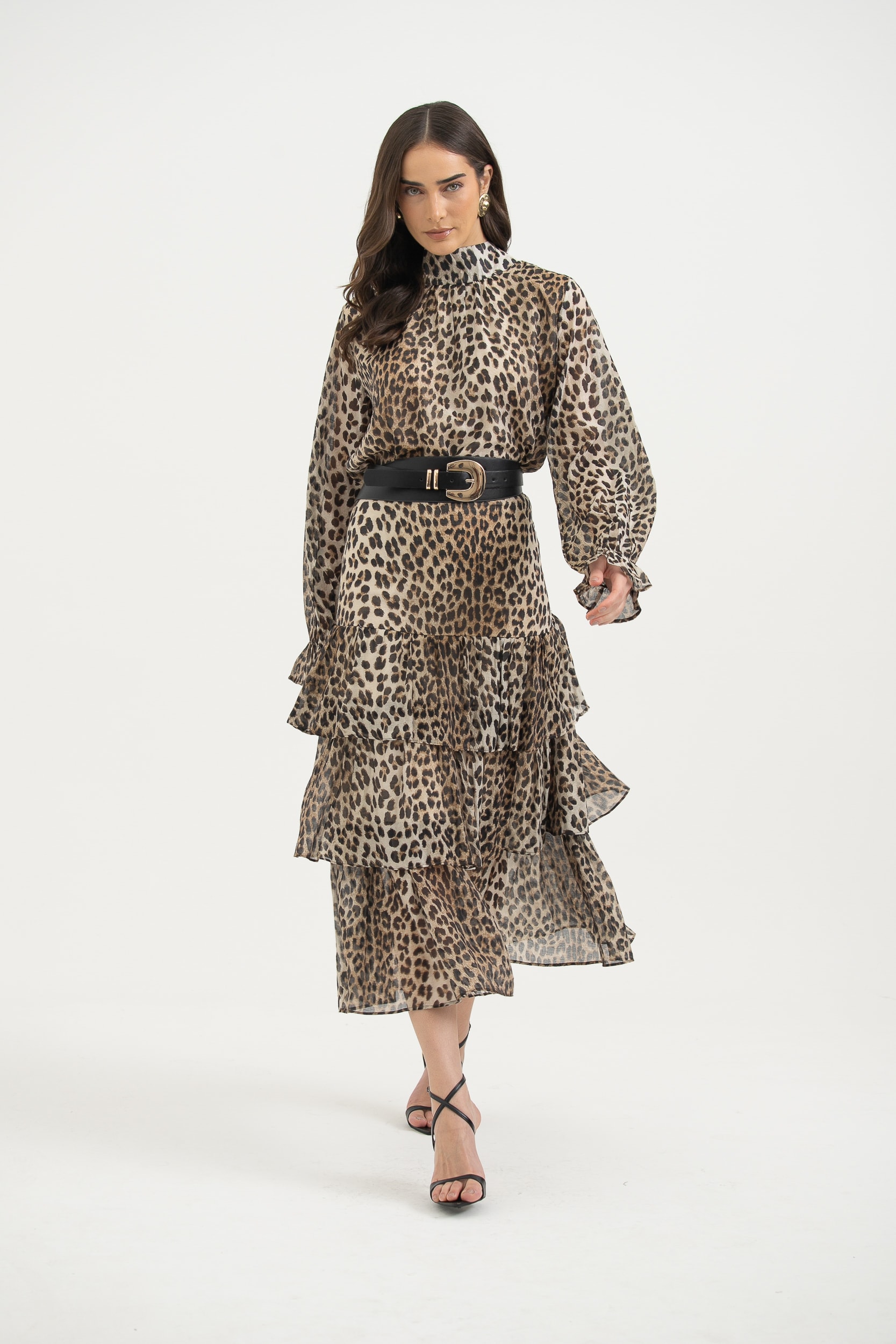 Saia 3 Marias Animal Print Bege