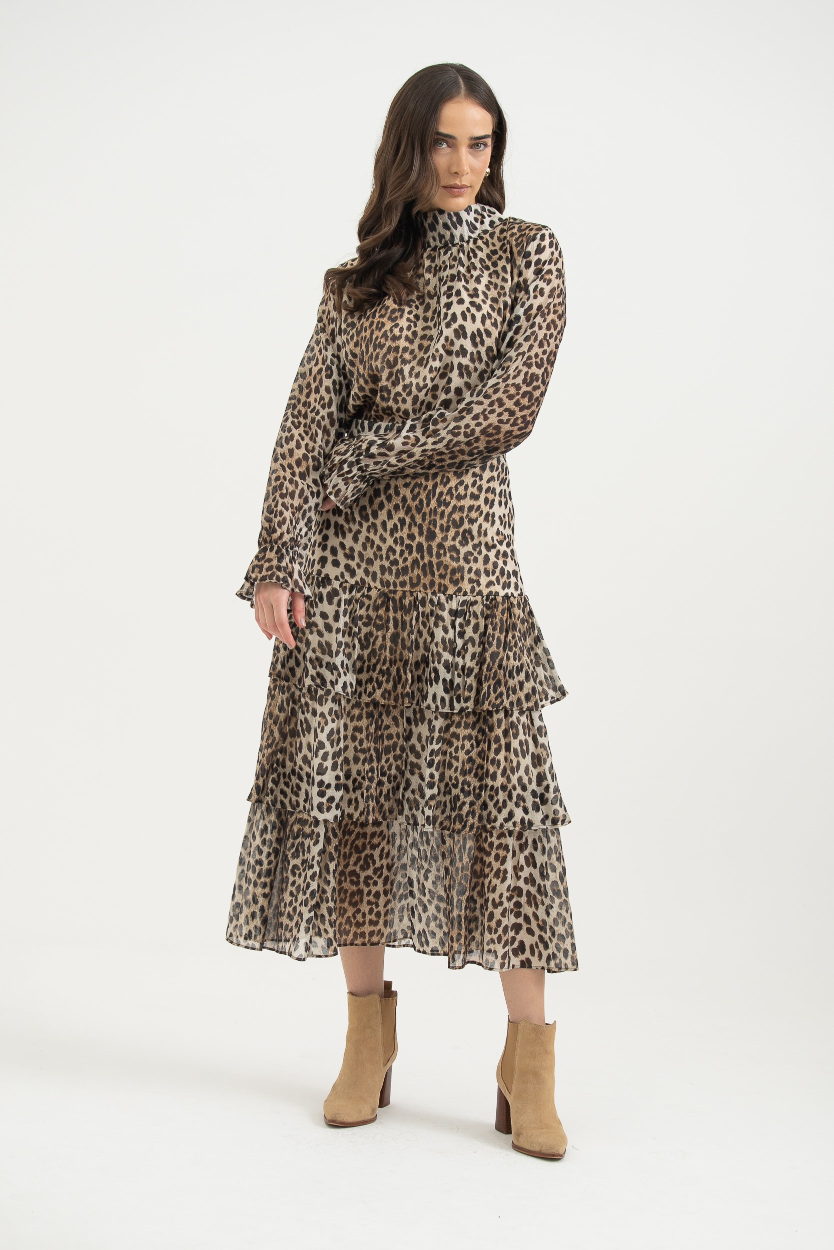 Saia 3 Marias Animal Print Bege
