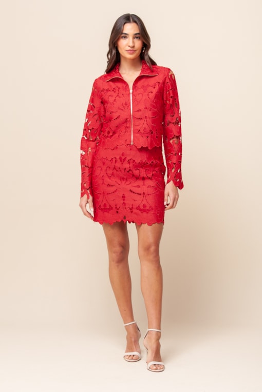 Saia Curta Guipir   Vermelho