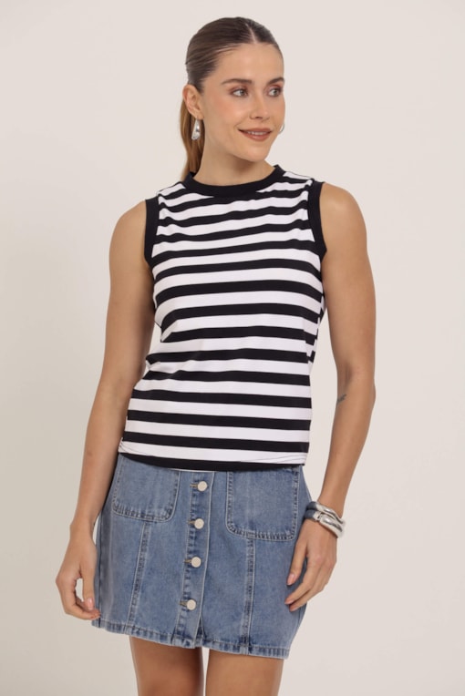 Saia Jeans Básica Botões Jeans