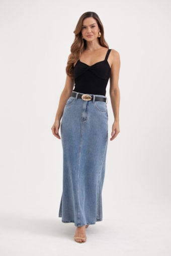 Saia Jeans Longa Sereia Jeans
