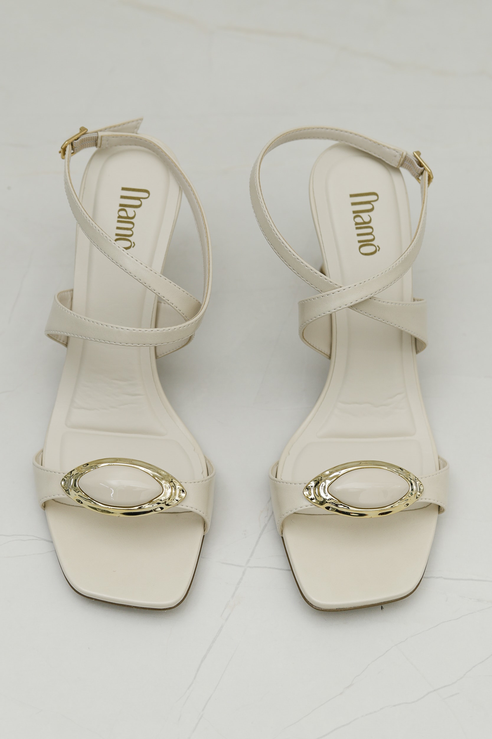 Sandália Salto Taça Médio Off-white
