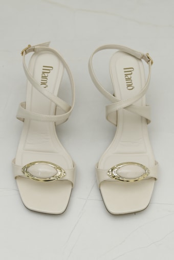 Sandália Salto Taça Médio Off-white
