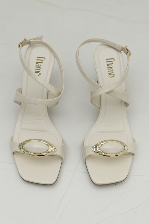 Sandália Salto Taça Médio Off-white