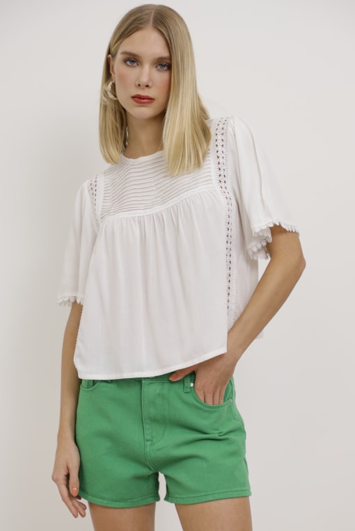 Short Básico Sarja  Verde esmeralda