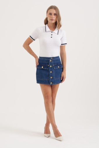 Short Saia Jeans Jeans