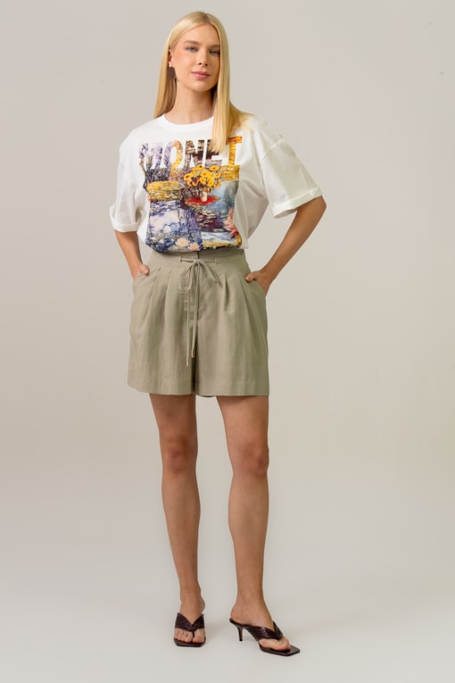 Shorts Cordão Nature Caqui