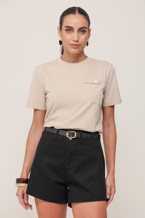 Shorts Curto De Sarja Preto