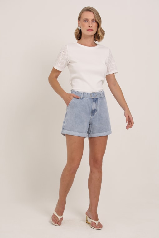 Shorts Jeans Com Cinto Jeans