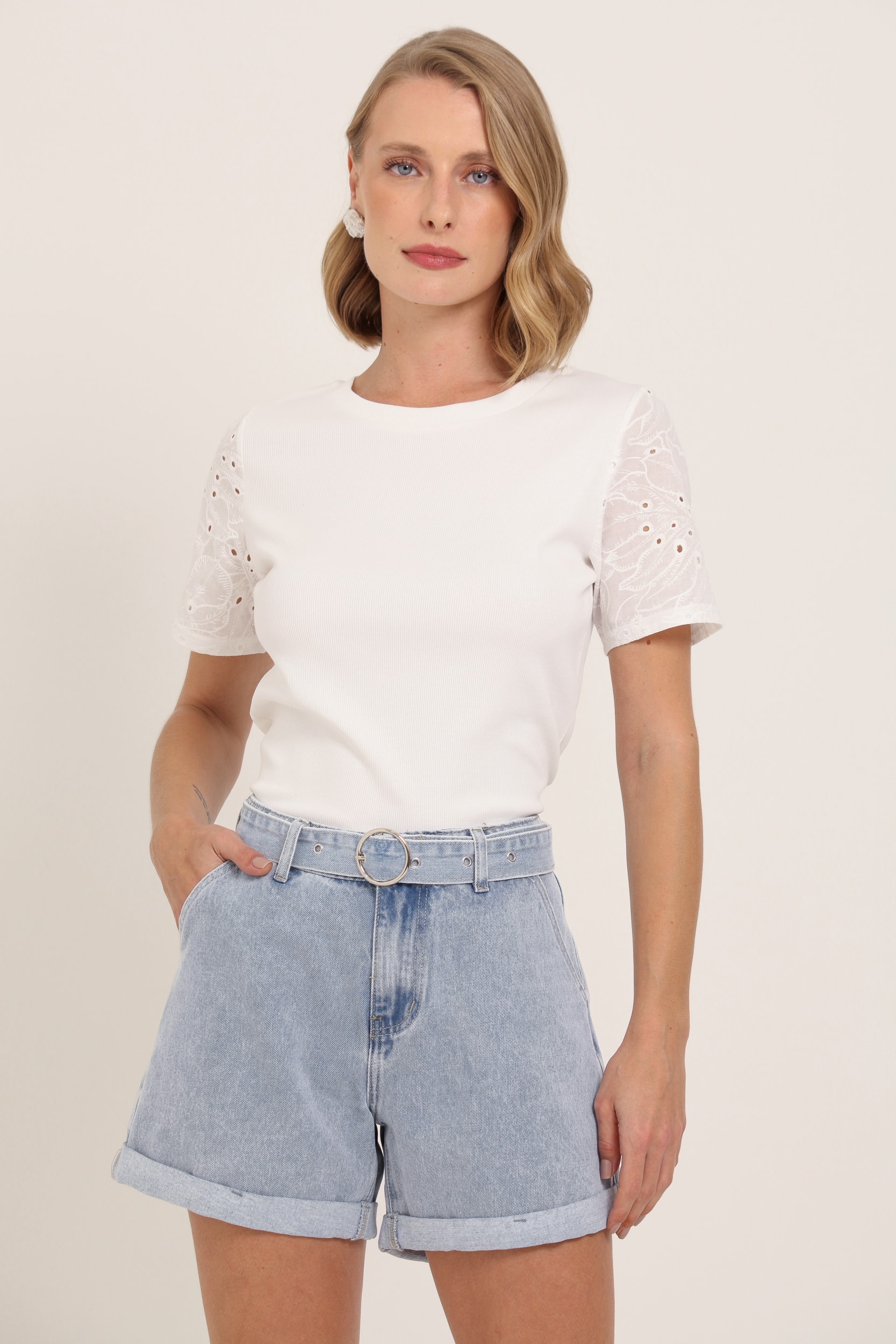 Shorts Jeans Com Cinto Jeans