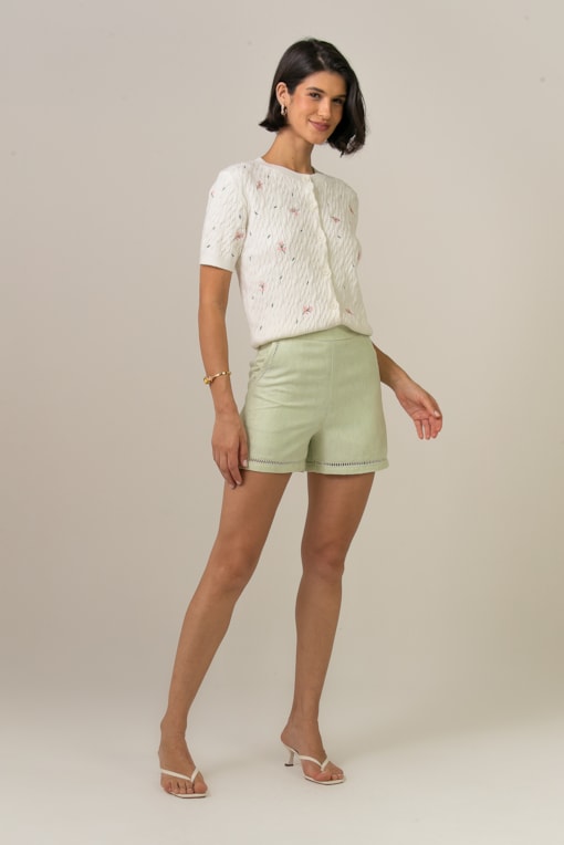 Shorts Tweed Jardin Verde 