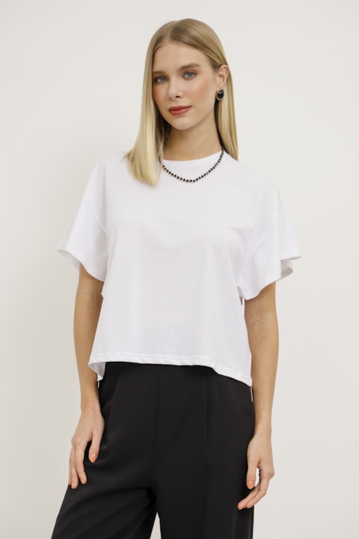 T-shirt Ampla Manga Soltinha  Branco