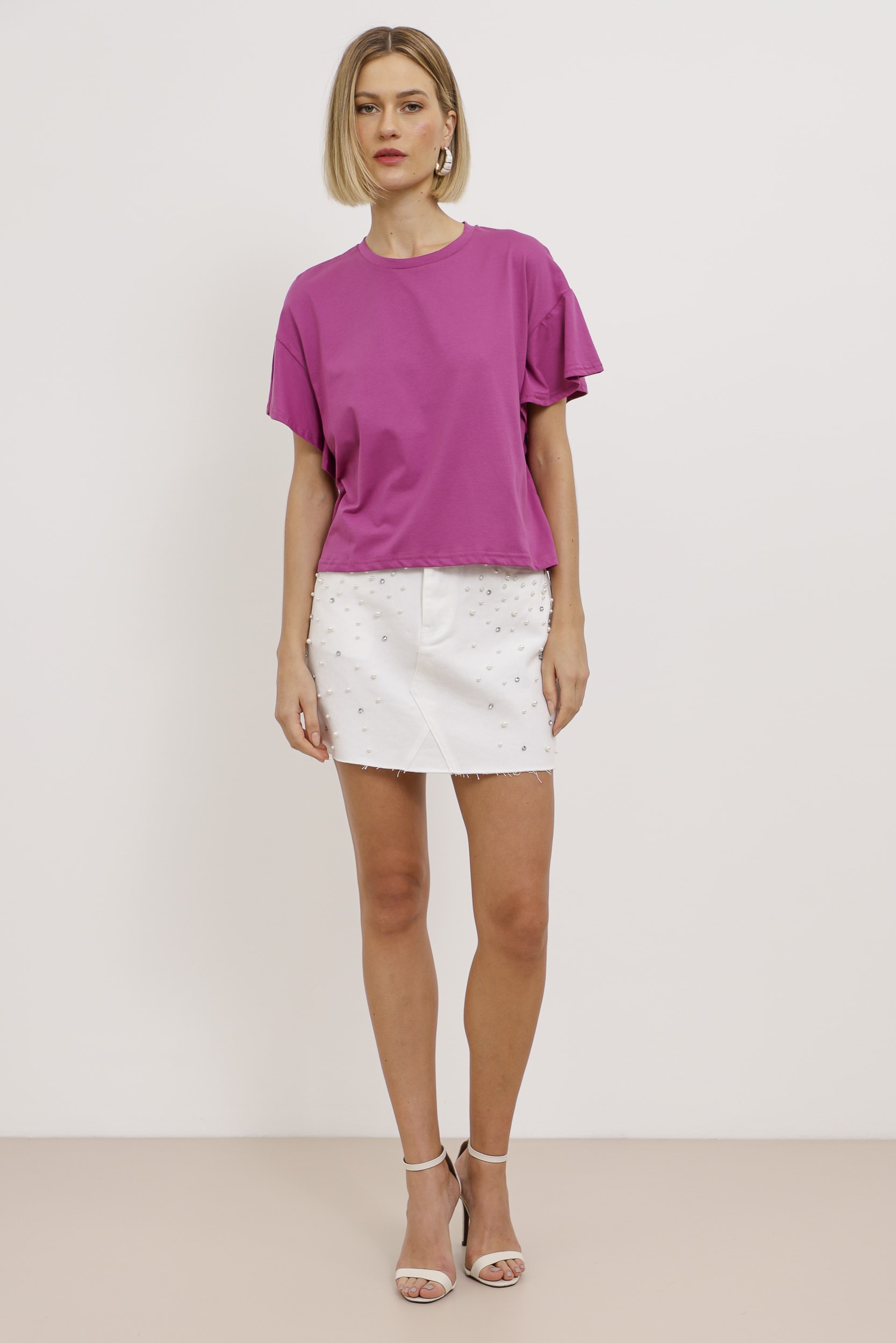 T-shirt Ampla Manga Soltinha  Roxo 
