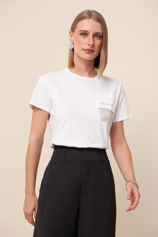 T-shirt Shyne Strass Off-white