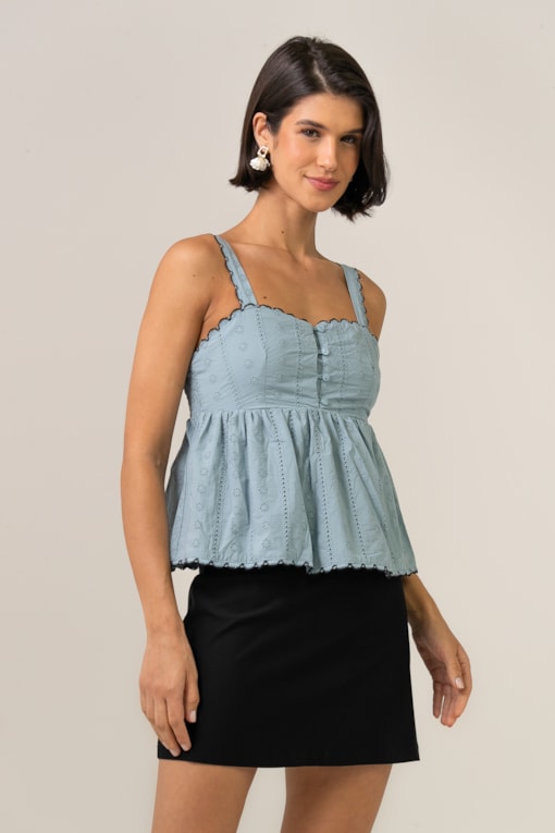 Top Laise Bia Azul bebê