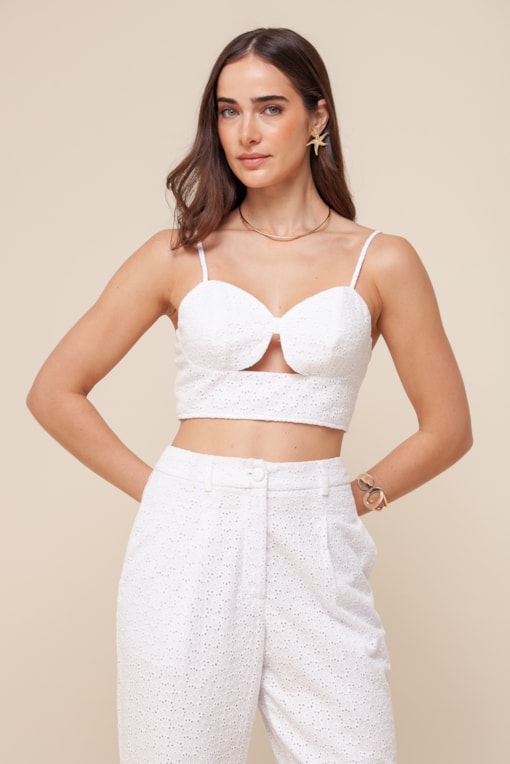 Top Laise Decote V   Branco