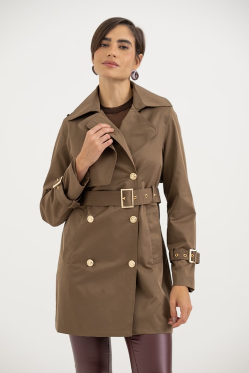 Trench Coat Clássico Verde militar