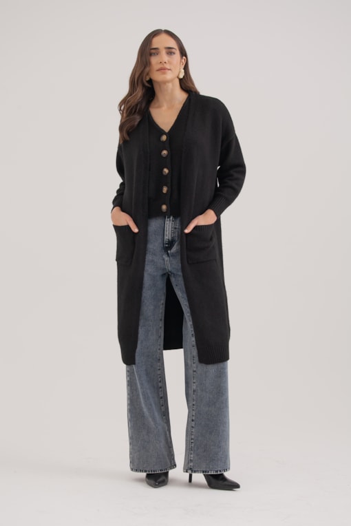 Twin Set Tricot Cardigan E Colete Preto