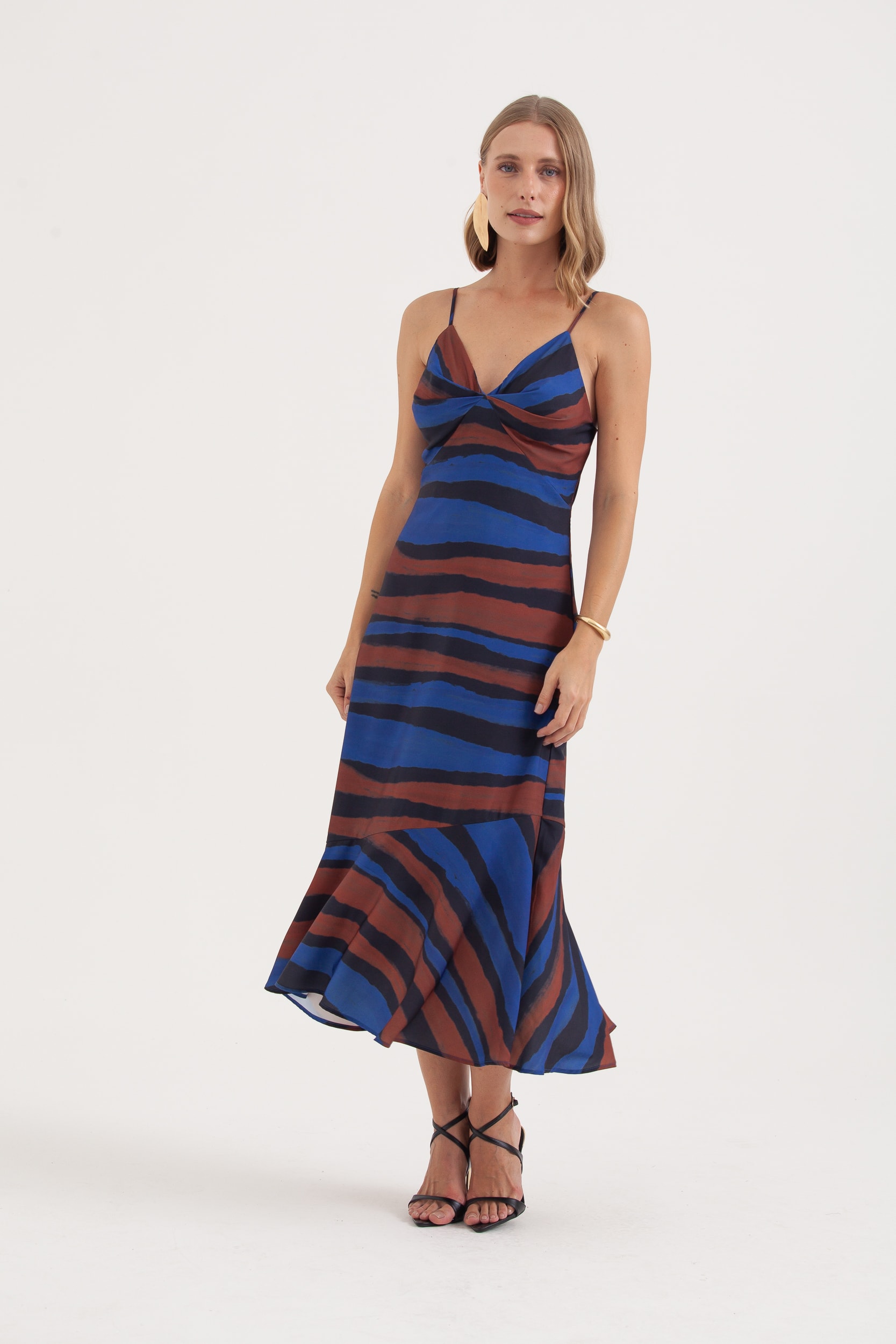 Vestido Alcinha Estampa Horizontes Azul