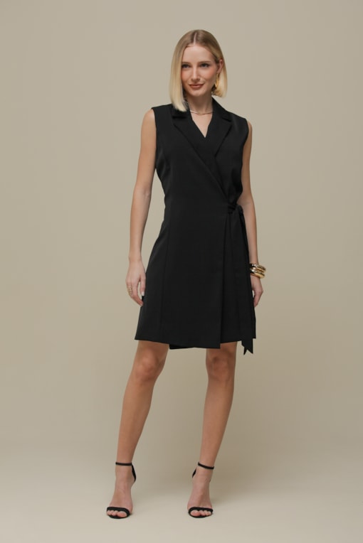 Vestido Alfaiataria Transpassado  Preto