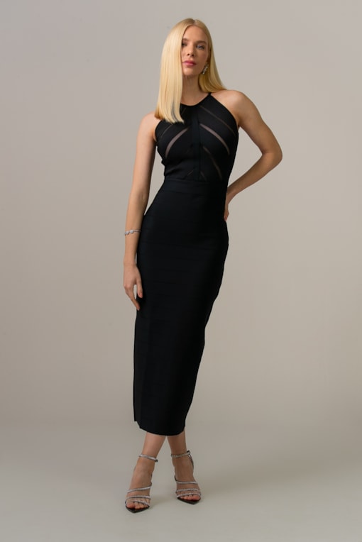 Vestido Bandagem Cava Americana Preto