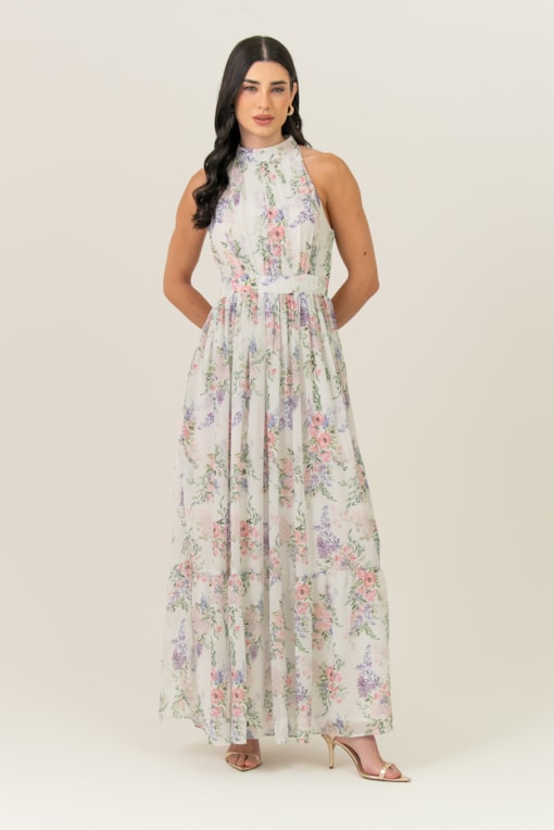 Vestido Chiffon Giverny Off-white