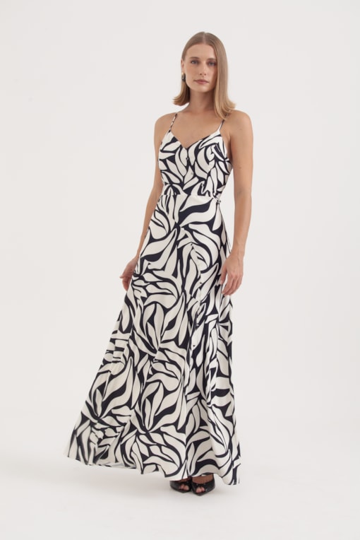 Vestido Estampa Graphica Lume Off-white