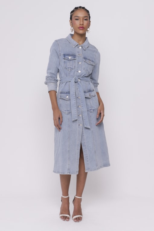 Vestido Jeans Mídi        Jeans