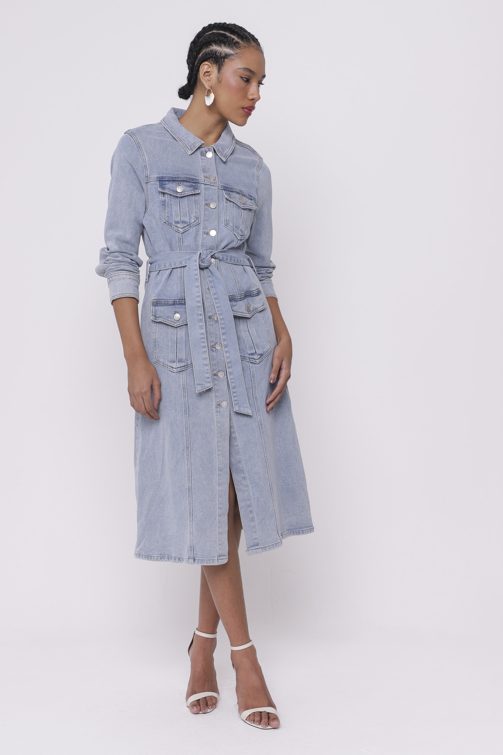 Vestido Jeans Mídi        Jeans