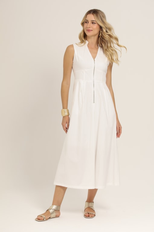 Vestido Midi Chino Off-white