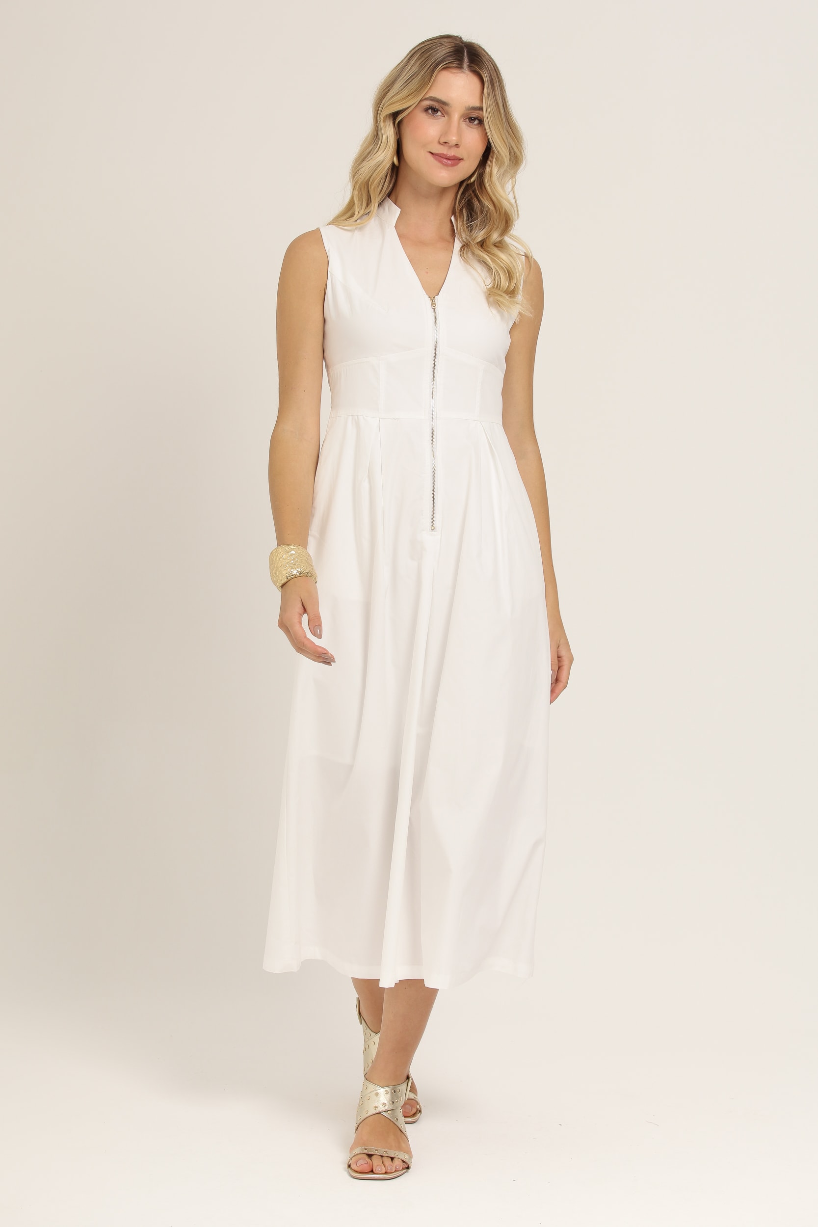 Vestido Midi Chino Off-white